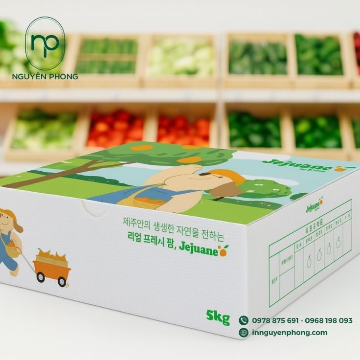 Mẫu thùng carton thiết kế nổi bật đựng nông sản